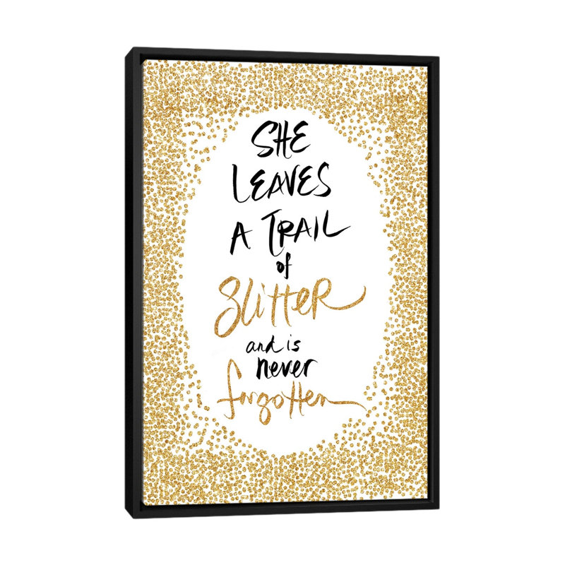 Trail Of Glitter by Sd Graphics Studio - Print on Canvas, 66.04 cm H x 45.72 cm W, Black Framed Canvas