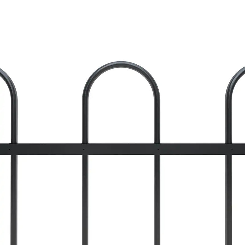 Danyel Garden Fence Hoop Top Steel Outdoor Panels Barrier Border Multi Sizes, 150cm H x 1530cm W x 2cm D