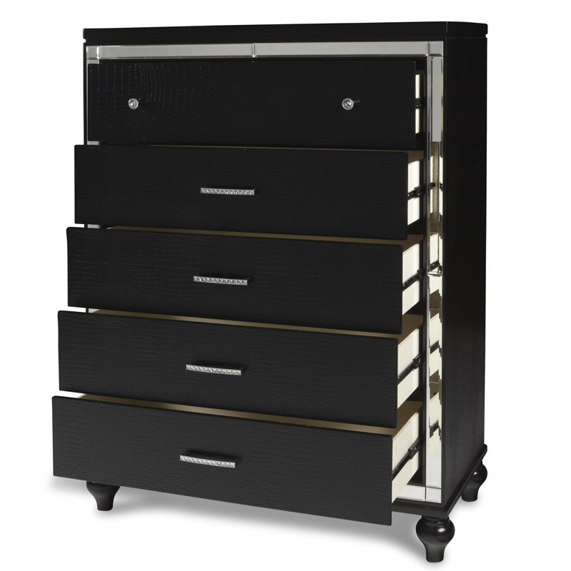 Sherley 5 - Drawer Dresser, Black