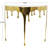 Moderna Aluminum Metal Abstract Crescent Drip Living Room Console Table with Melting Designed Legs and Shaded Glass Top-1750573106