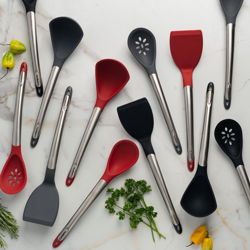 Cuisipro Silicone Turner, Black, Heat and Stain Resistant, Dishwasher Safe, 32cm, Black