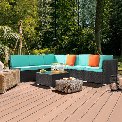Aldebaran 6 - Person Modular Patio Conversation Sets with Cushions