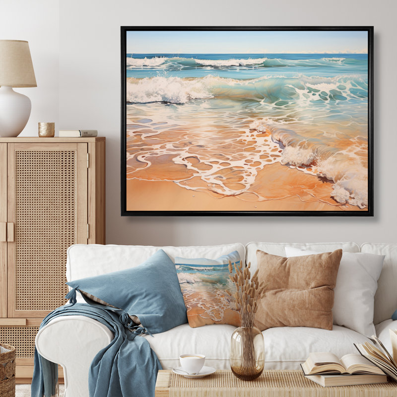 Greece Coastal Serenity I - Landscapes Canvas Art Print, H 30 po x l 40 po x P 1,5 po, Cadre flottant noir