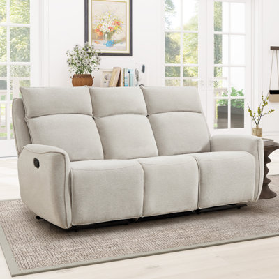 83.5'' Wide Modern Chenille Upholstered Manual Reclining Sofa