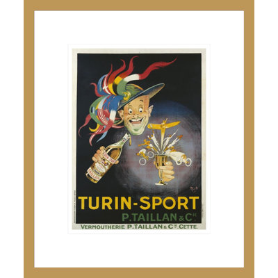 Affiche «Turin-Sport Alcoic Beverage» par Mich, impression giclée encadrée
