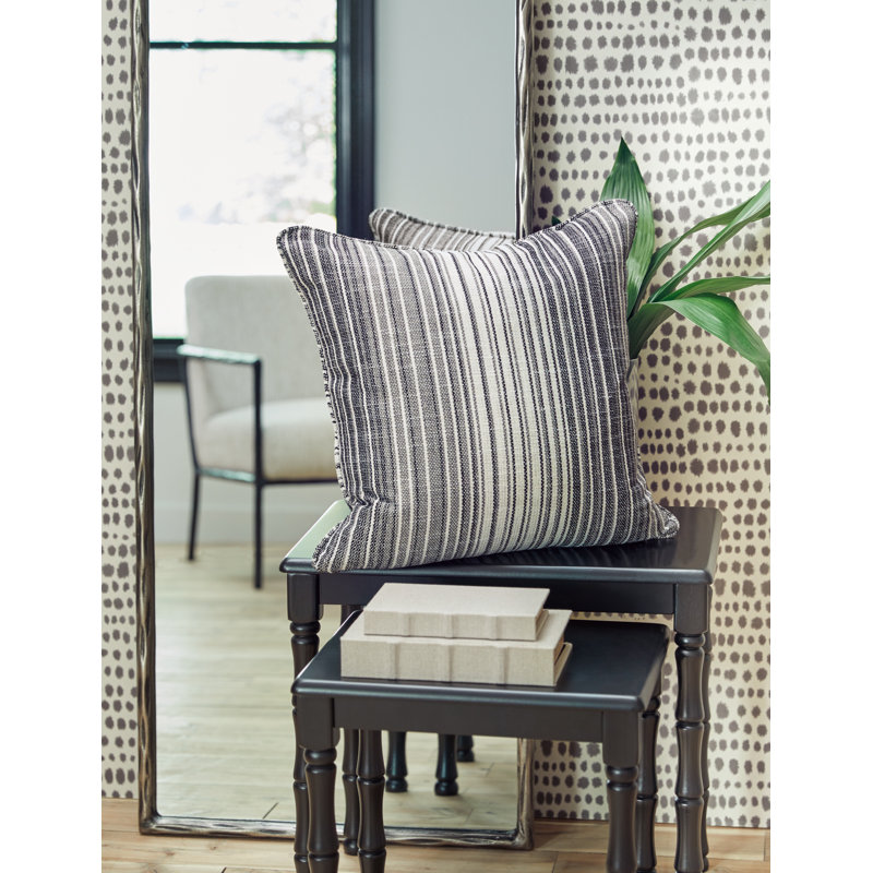 22" Square Beige Polyester Accent Pillow