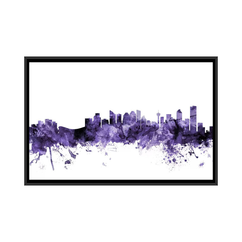 « calgary, canada horizon » par michael tompsett, impression sur toile tendue, H 18 po x l 26 po x P 1,5 po, Pas de tapis