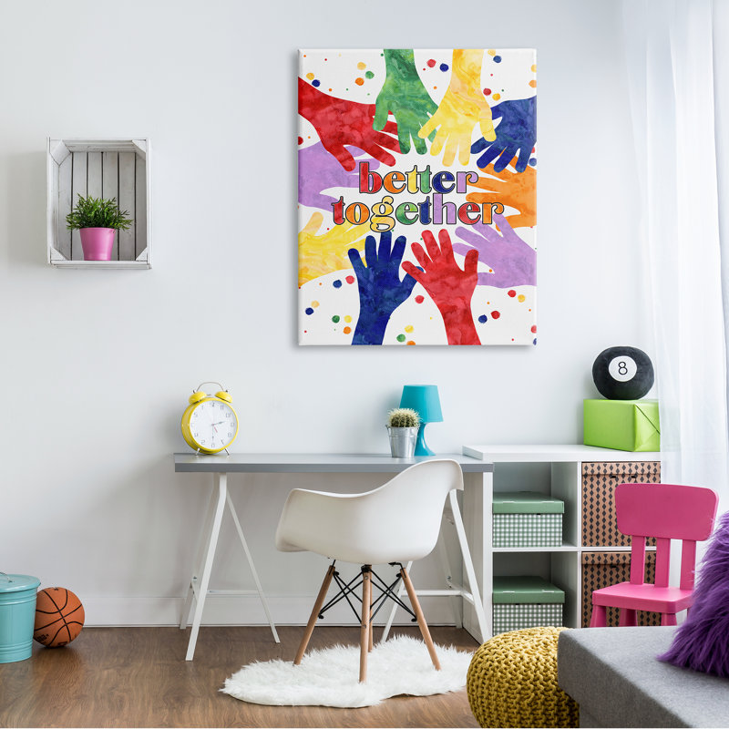 Better Together Multicolor Motivational Quote Canvas Wall Art