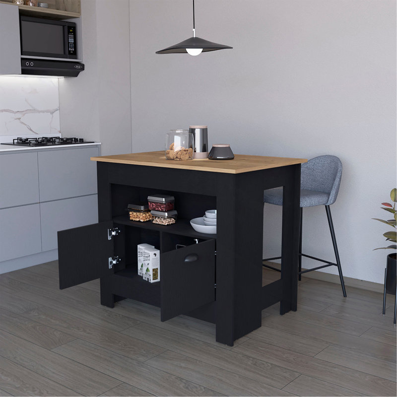 Versatile 2-Door Kitchen Island With Enhanced Functionality