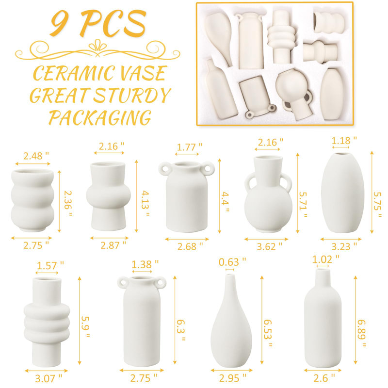 9 vases en céramique 9 pièces