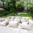 outdoor 5 piece modular bean bag outdoor conversation set, high density foam olefin sectional for patio garden-1790170799