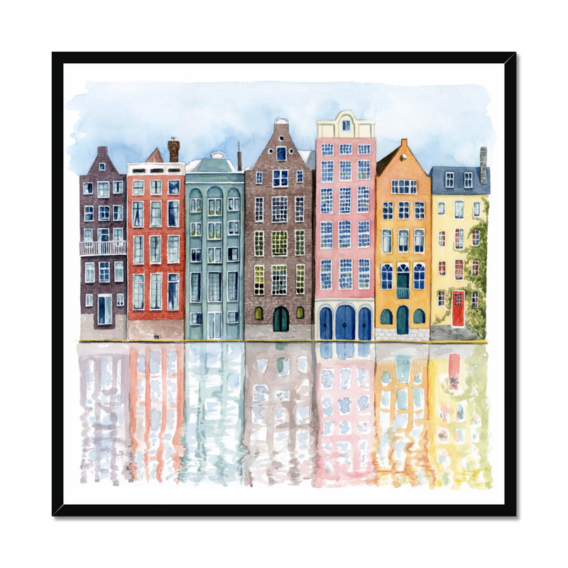 Neighborhood I by Grace Popp - Painting, 95cm H x 95cm W, Black Framed Paper Print