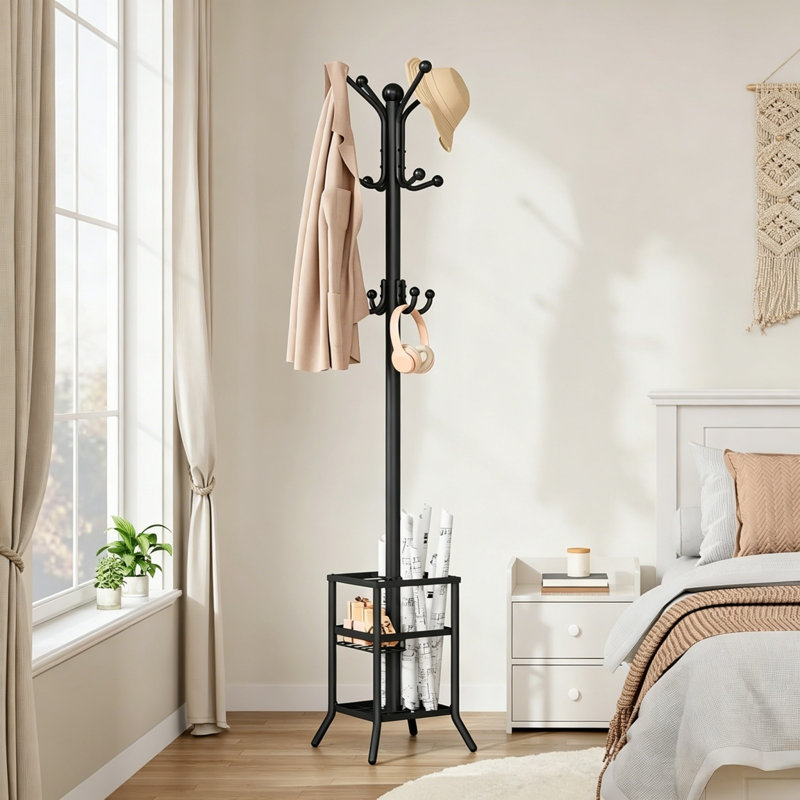 Freestanding 12 - Hook Coat Rack