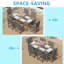Ensemble de salle à manger 7 pièces 7 pièces avec table de patio et 71 chaises-131563628-131563629