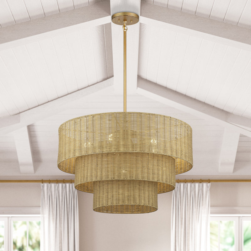 Grand lustre 6 feuilles Weavington