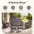 10 - Person Outdoor Wicker Furniture Conversation Patio Set With Plush 6" Cushions, All-Weather Comfort-1832225037-1832225035