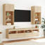 vidaXL TV Wall Stand with LED Lights Console Entertainment Centre Living Room-1880892466