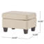 Repose-pieds, lin beige, assise coussinée 18 x 24, pieds en bois de bouleau brun