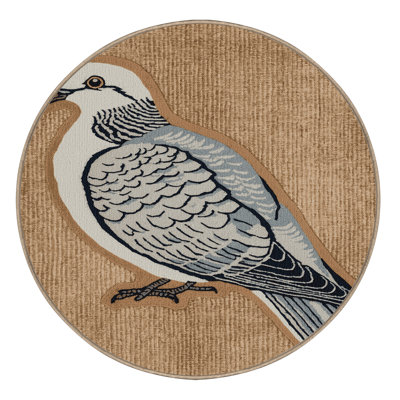 Washable Mourning Dove Birds Area Rug