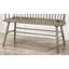 Banc en bois gris à dossier fuselé pour chaise d'intérieur en bois avec accoudoirs-638193789