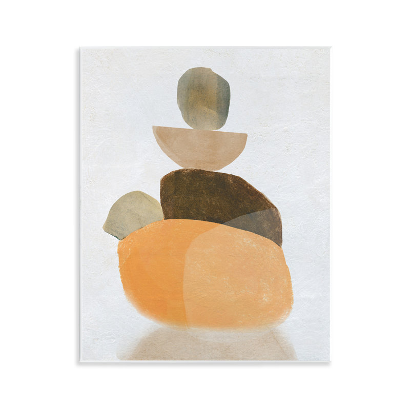 «Stacked Rocks Neutral Tones», art mural sur bois par Carol Robinson