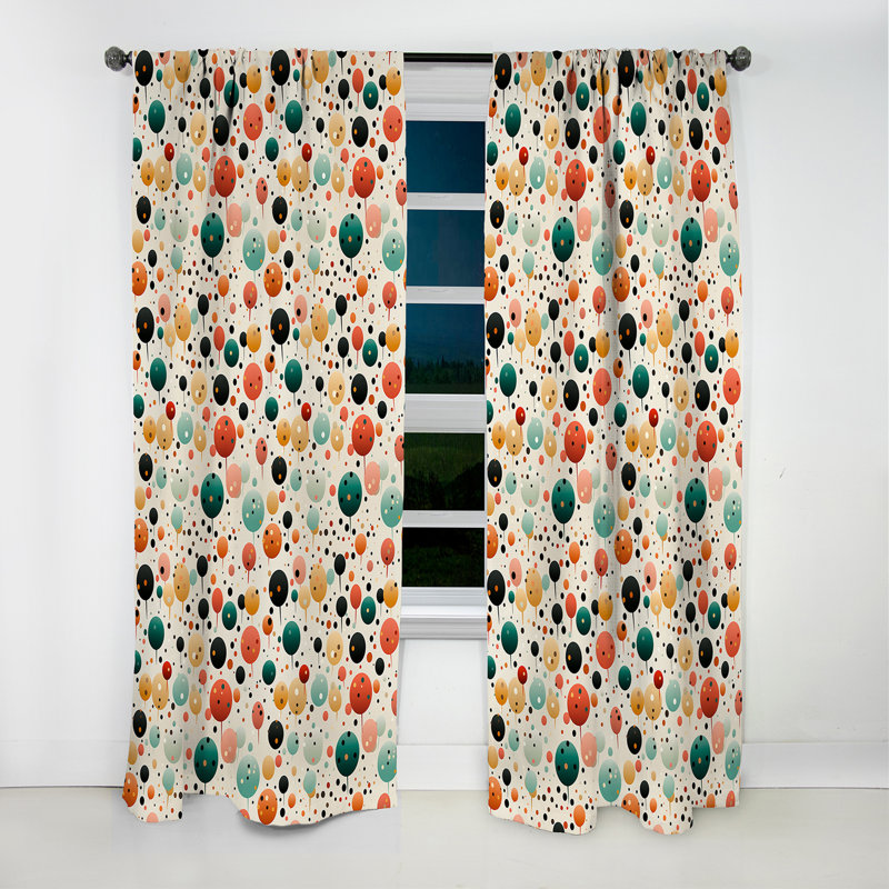 Motif à pois multicolore vibrant I - Rideau abstrait - Rideau occultant - 1 panneau, L 52 po x L 63 po