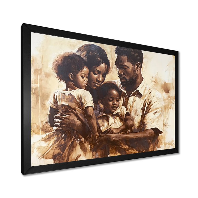 Famille afro-américaine II - art mural afro-américain, Reproduction encadrée d'une seule photo sans pass, Noir