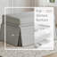 Pouf de rangement rectangulaire à jupe et couvercle relevable, recouvert de tissu gris rayé (paquet de 2)-908526620