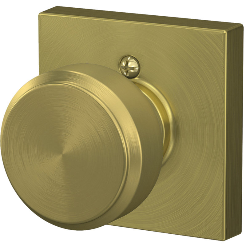 Bowery Passage (Hall & Closet) Door Knob with Rosette, Satin Brass