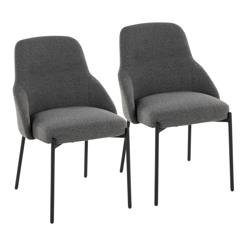 Chaise rembourrée Kinner - ensemble de 2, Gris foncé, Noir, noir, noir, noir
