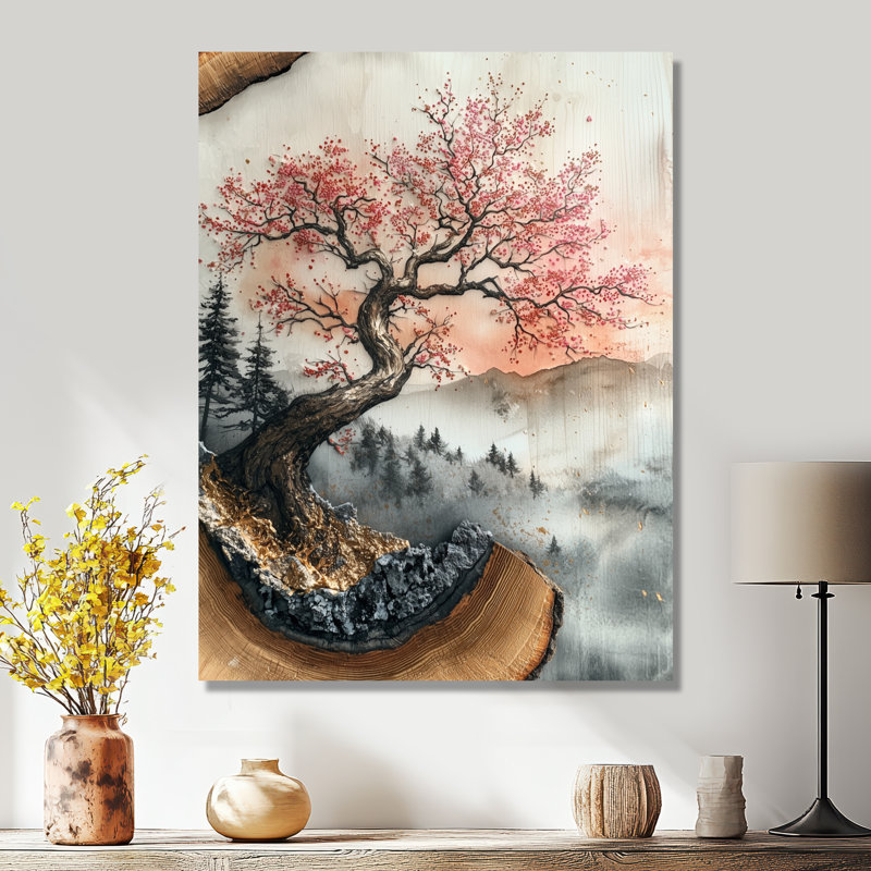 Joquita I - art mural en métal Cherry Blossom, H 44 po x l 34 po