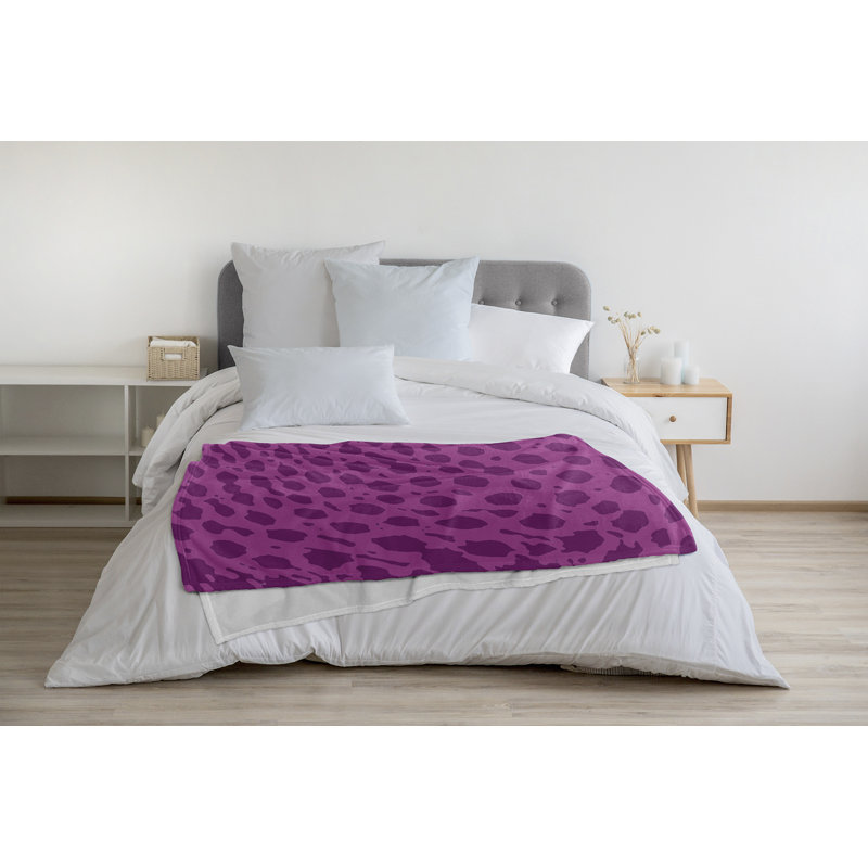 Couverture polaire à motif léopard, L 50 po x L 60 po, Rose