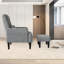 Chaise de salon grise avec fauteuil inclinable et coussins confortables en tissu doux