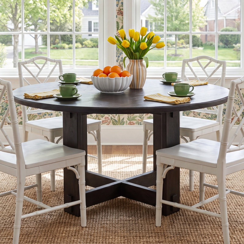 Keaton Round Dining Table Dark Brown