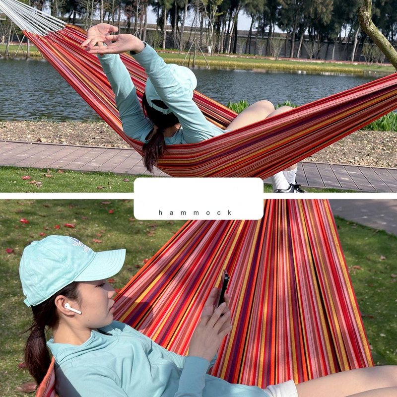 Hamac double avec cordes de suspension très grand