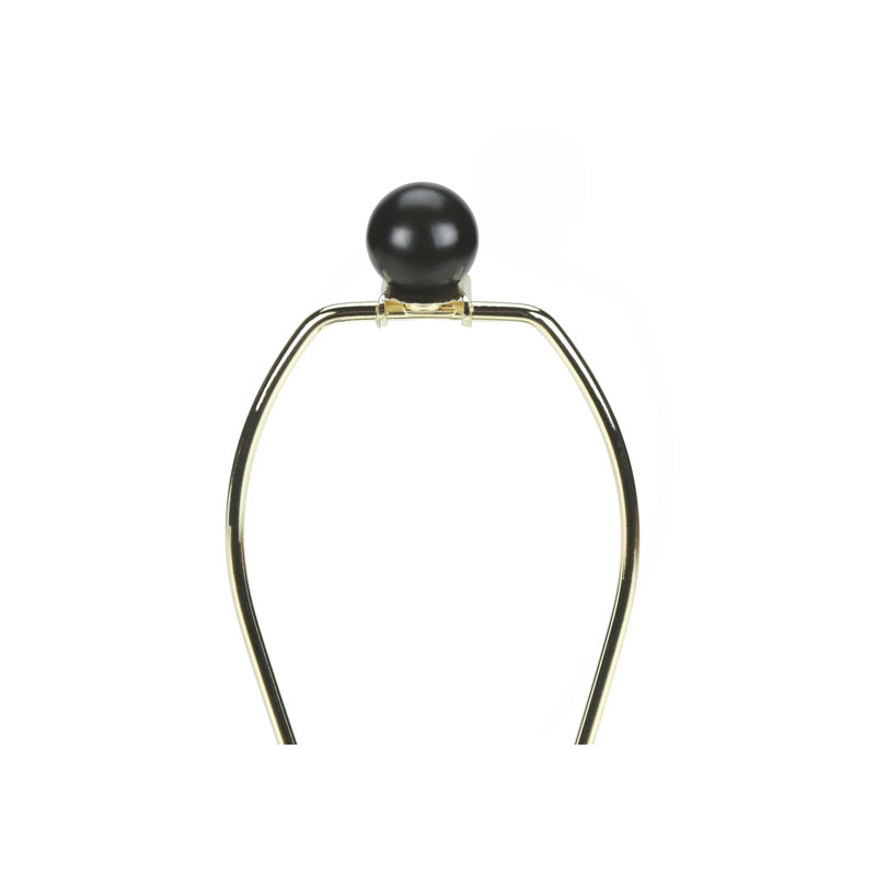 Lighting, H 24 po, lampe de table, céramique noire, abat-jour ivoire / crème, moderne