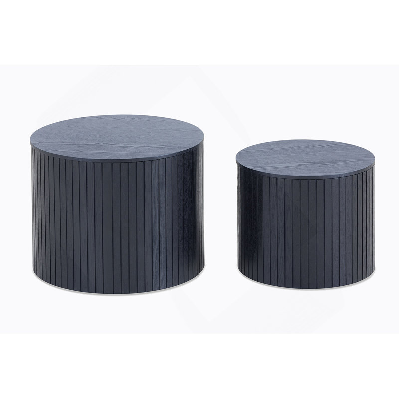 Table basse ronde avec plateau en bois manufacturé