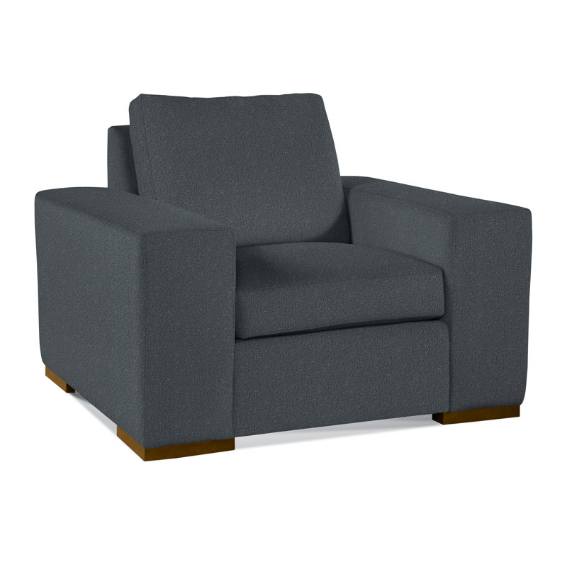 Memphis Armchair, Green Performance Fabric; 0851-54, Havana