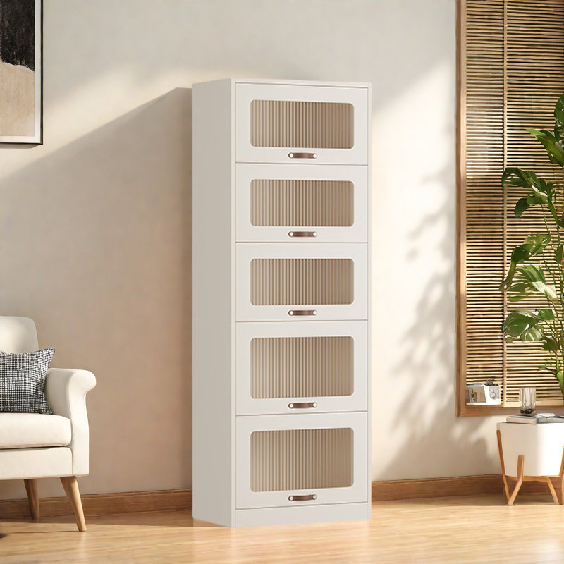 Rabehi, White, (5 Shelves) 66.1"H x 23.6"W x 13.7"D