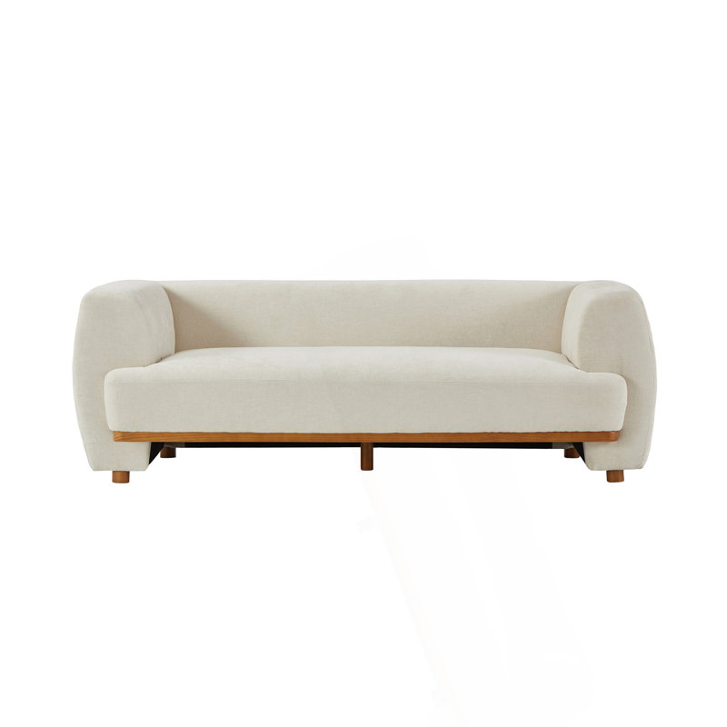 Modern Curved Chenille Sofa with Comfortable Seating