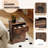End Table Nightstand Bedroom Storage w/ 3 Drawers & Wood Slide-1086909939-1086909903