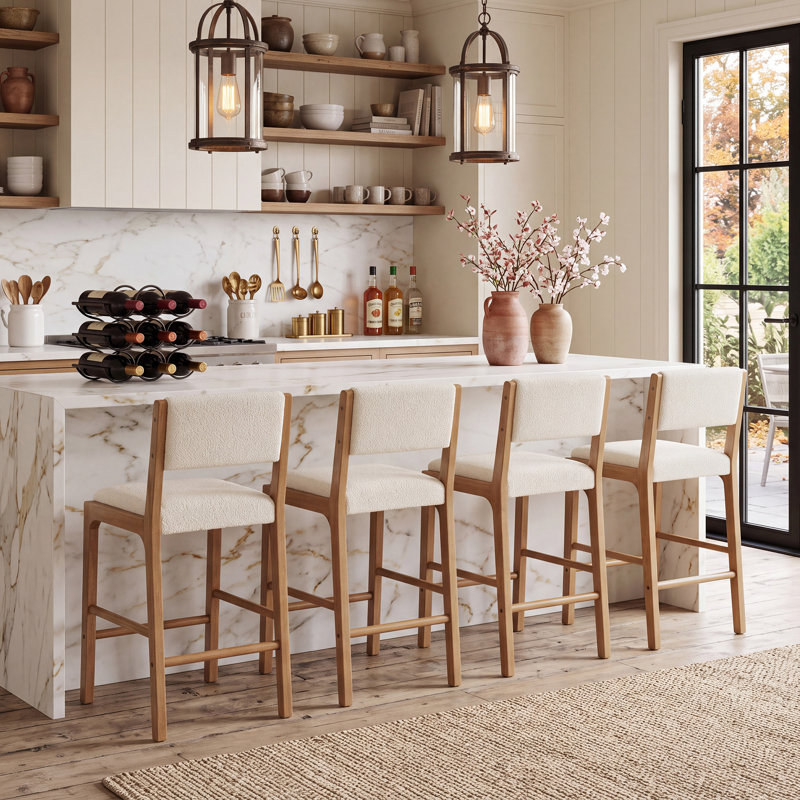 Tabouret de comptoir 26,5 po Makarah, Brun