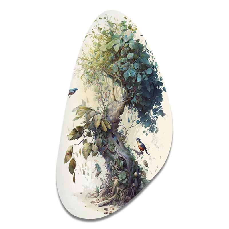 Tree In Nature - Unique Shape Tree Metal Wall Art, Asymmetrical Metal Wall Sculpture Print, 39" H x 21" W