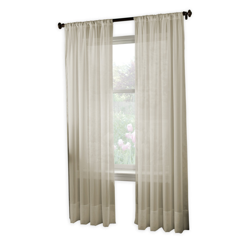 Dessus de rideau en voile Curtainworks Soho, Huître, L 59 po x L 108 po