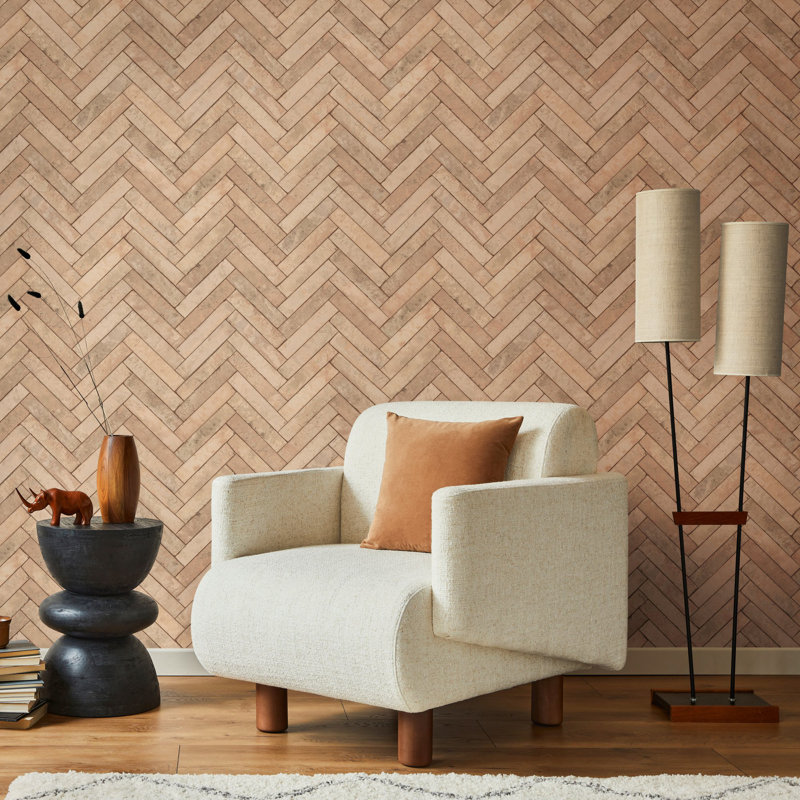 The Bricks and More Stone optic 10.05m x 53cm Matte Wallpaper Roll, Beige