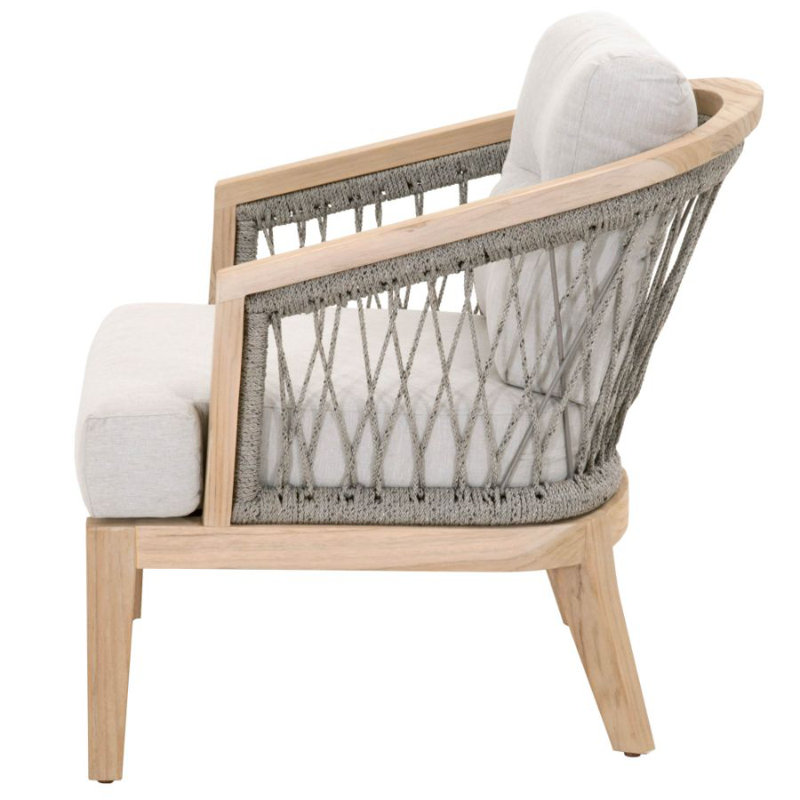 Woven Teak Dining Chair, Brown/Dark Gray