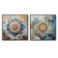 Mandala bleu et doré - ensemble de 2 collages carrés bohème-656281580-656281581