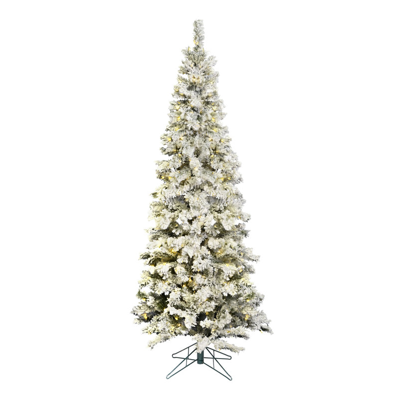 7.5' White Pine Trees Artificial Chritmas Tree with 270 LED, 5.5' H
