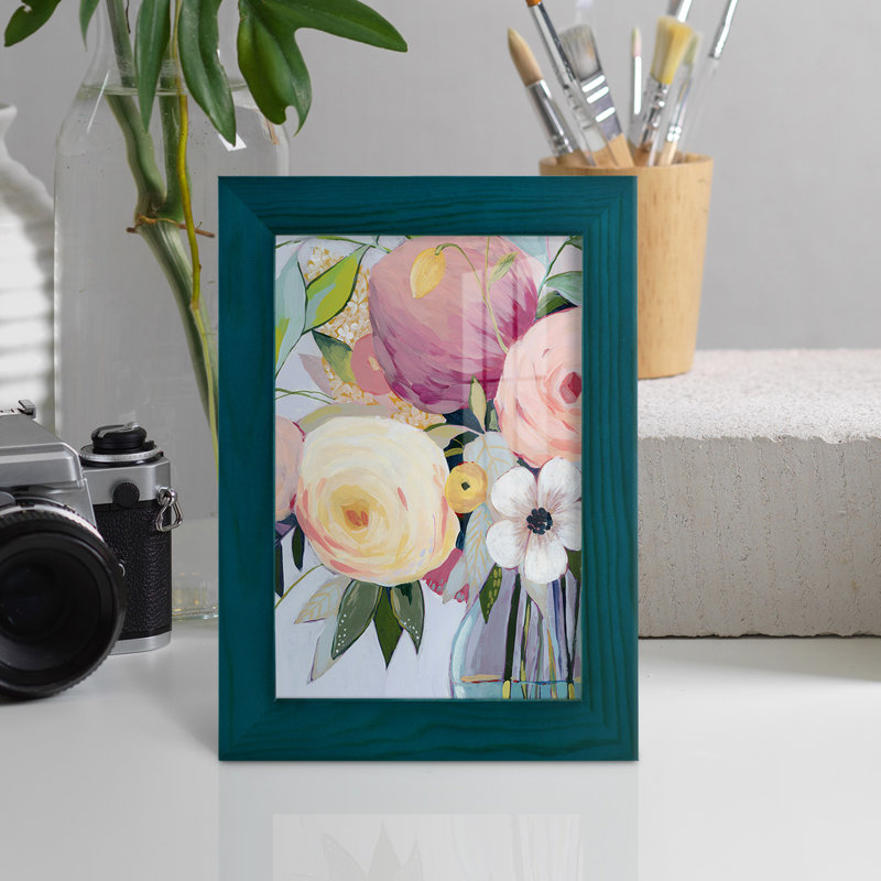 Georgia Bouquet I, encadré sur papier, H 9 po x l 7 po x P 1 po, Bleu