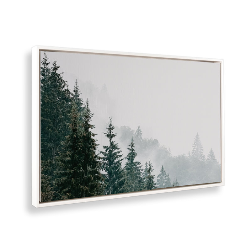 «Whispering Mist On Canvas» par Krista Mosakowski, reproduction, H 22 po x l 32 po, Cadre flottant blanc opaque